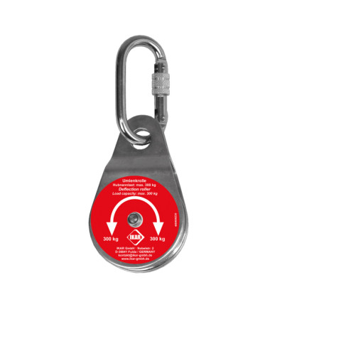 Блок-ролик IKAR з оцинкованої сталі з карабіном AJ501T AT055-2