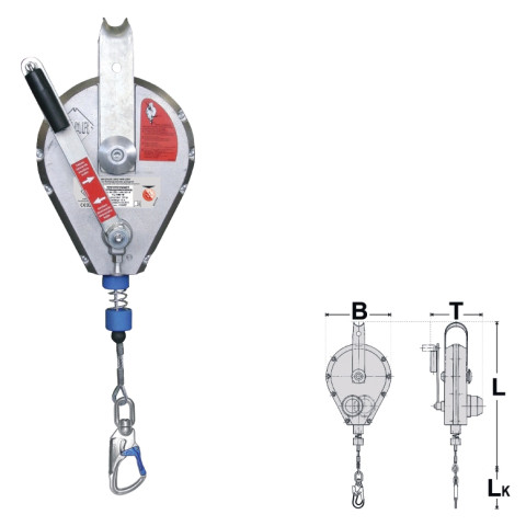 Механічний пристрій з лебідкою IKAR AUTOBLOK зі сталевим тросом 18м HRA 18 (AD518)