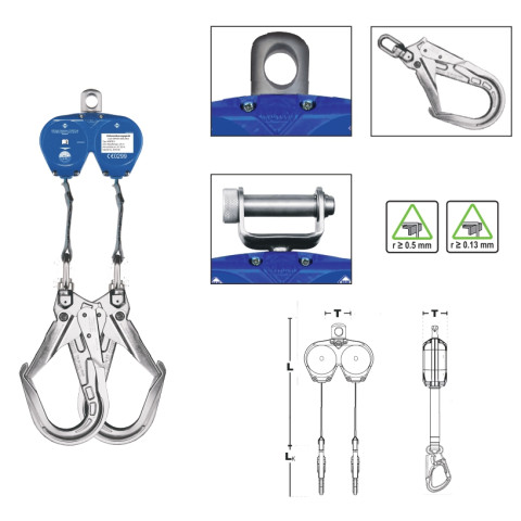 ЗІЗ втягуючого типу IKAR з подвійною стрічкою 2х2м HWDB 2 R