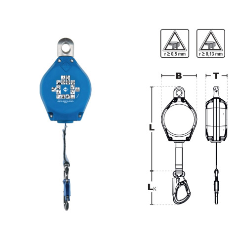 Механічний пристрій IKAR AUTOBLOK зі стрічкою 5,5м в пластиковому корпусі HWPB 5,5