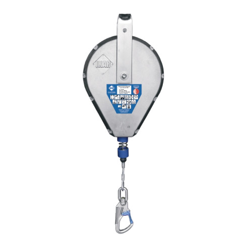 Страхувальний пристрій втягуючого типу IKAR в алюмінієвому корпусі з оцинкованим тросом 30м H 33