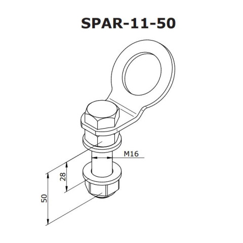 Анкерна точка INNOTECH поворотна для стали 50мм EAP-SPAR-11-50