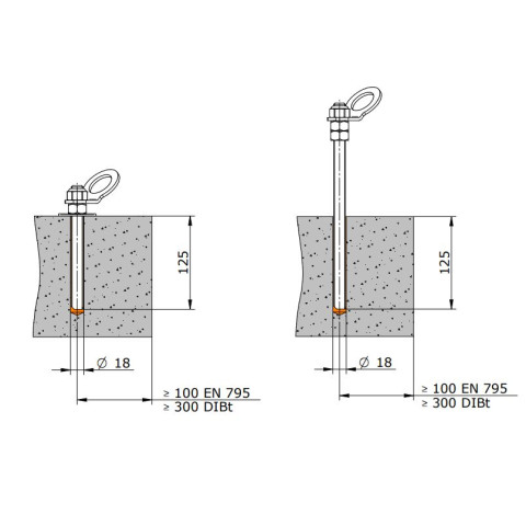Анкерна точка INNOTECH поворотна для бетону 125мм EAP-SPAR-11-125