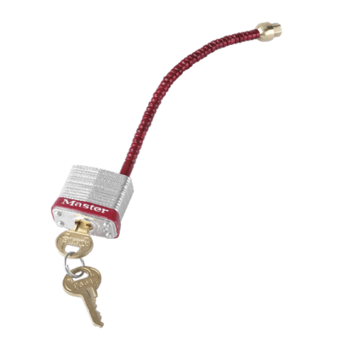 Замок сталевий з дужкою-тросиком 7C5RED