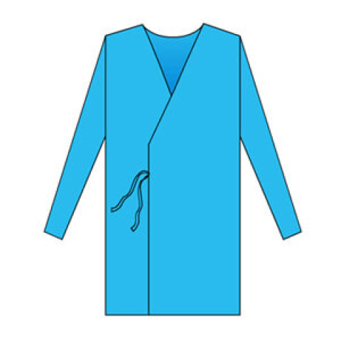 Халат для відвідувачів на кнопках з манжетами, щільність 25-30 г/м2 нестер./стер.