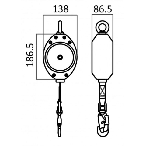 Блокуючий пристрій Kratos Safety зі стрічкою 6м FA 20 501 06B