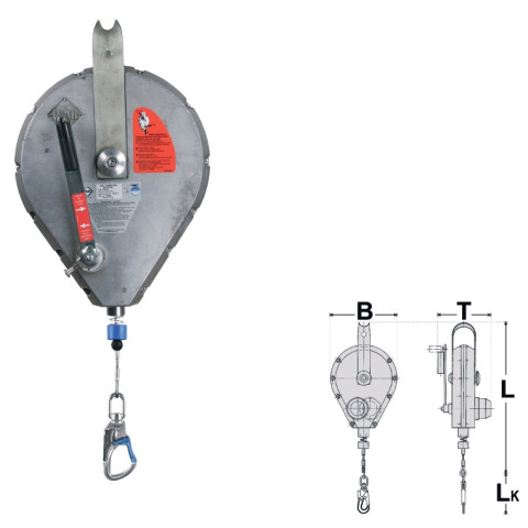 Механічний пристрій з лебідкою IKAR AUTOBLOK зі сталевим тросом 65м HRA 65 (AD565)