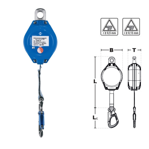 Механічний пристрій IKAR AUTOBLOK зі стрічкою 3,5м в пластиковому корпусі HWPB 3,5