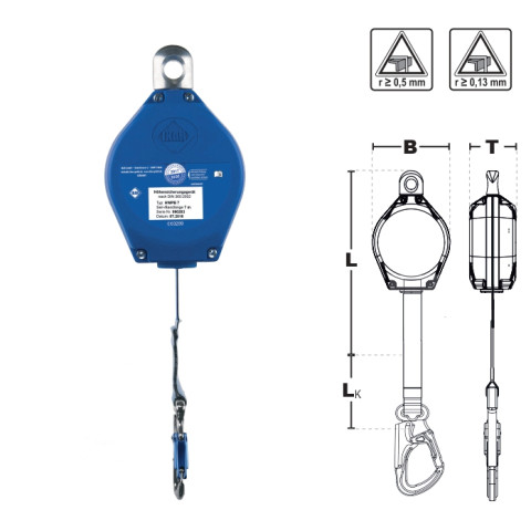 Механічний пристрій IKAR AUTOBLOK зі стрічкою 7м в пластиковому корпусі HWPB 7
