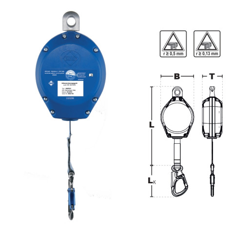 Механічний пристрій IKAR AUTOBLOK зі стрічкою 9м в пластиковому корпусі HWPB 9