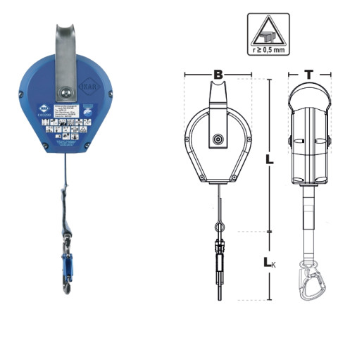 Механічний пристрій IKAR AUTOBLOK зі стрічкою 12м в пластиковому корпусі HPB 12