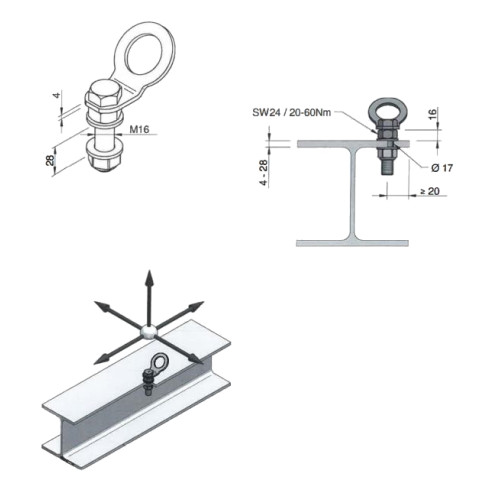 Анкерна точка INNOTECH поворотна для сталі 50 мм — EAP-SPAR-11-50
