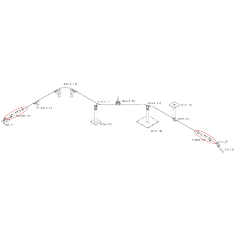 Комплект кінцевих фіксаторів INNOTECH ALLinONE з амортизатором і індикатором зриву AIO-ENDS-10