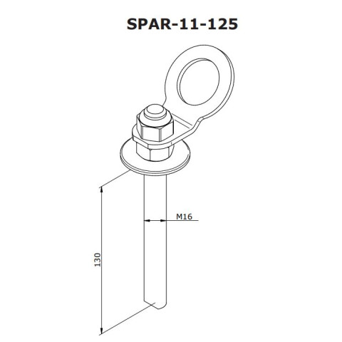 Анкерна точка INNOTECH поворотна для бетону 125мм EAP-SPAR-11-125