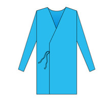 Халат для відвідувачів на кнопках з манжетами, щільність 25-30 г/м2 нестер./стер.