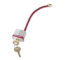 Замок сталевий з дужкой-тросиком 7KAС5RED