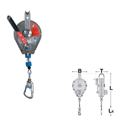 Механічний пристрій з лебідкою IKAR AUTOBLOK зі сталевим тросом 12м HRA 12 (AD512)