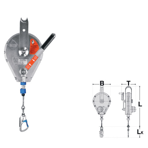 Механічний пристрій з лебідкою IKAR AUTOBLOK зі сталевим тросом 24м HRA 24 (AD524)